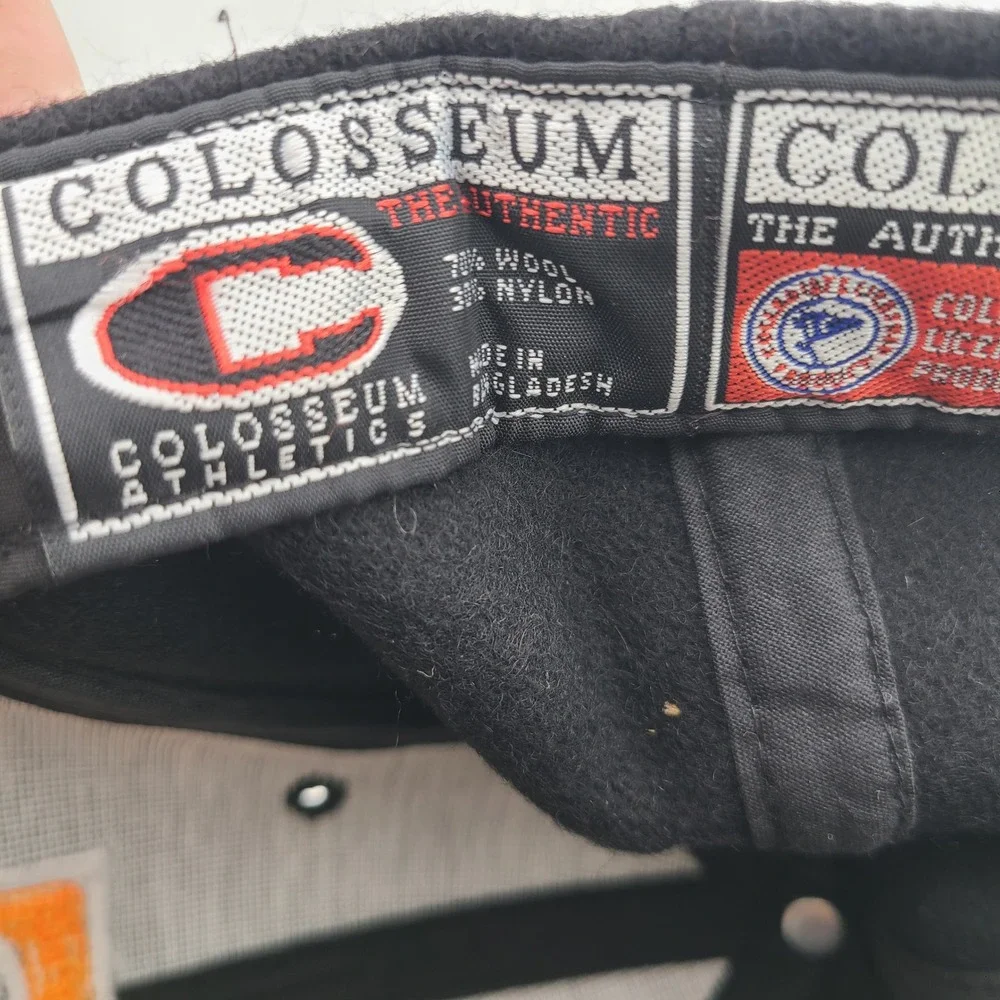 Colosseum Tennessee Volunteers Cap Mens Black Wool Chenille Leather Strap Hat